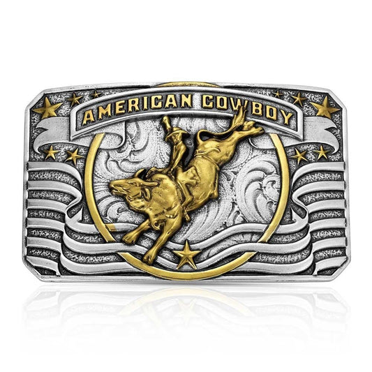 Montana Silversmiths American Cowboy Bull Rider Belt Buckle