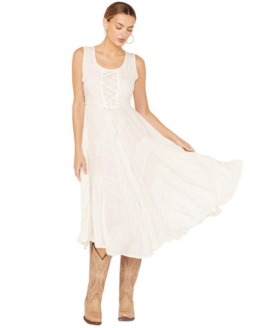 Scully Women's Lace Front Sleeveless Full Length Dress - Ivory