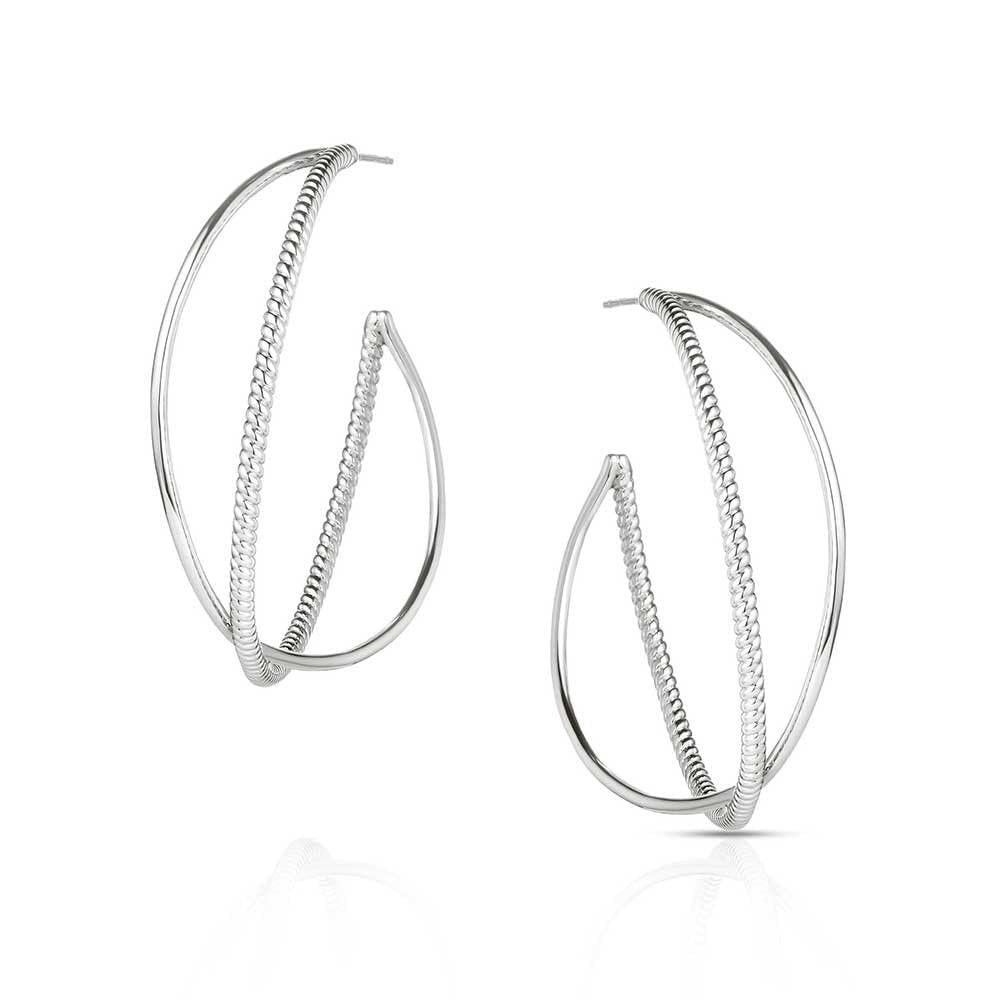 Montana Silversmiths Rope and Radiance Hoop Earrings