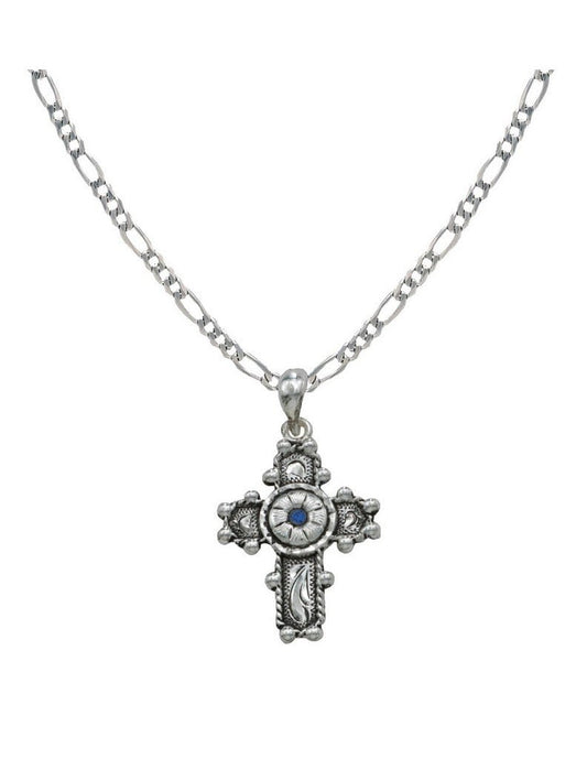 Montana Silversmiths Necklace Womens Beaded Cross Flower NC1221