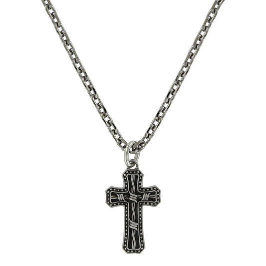 Montana Silversmiths Barbed Wire Cross Necklace - NC3848
