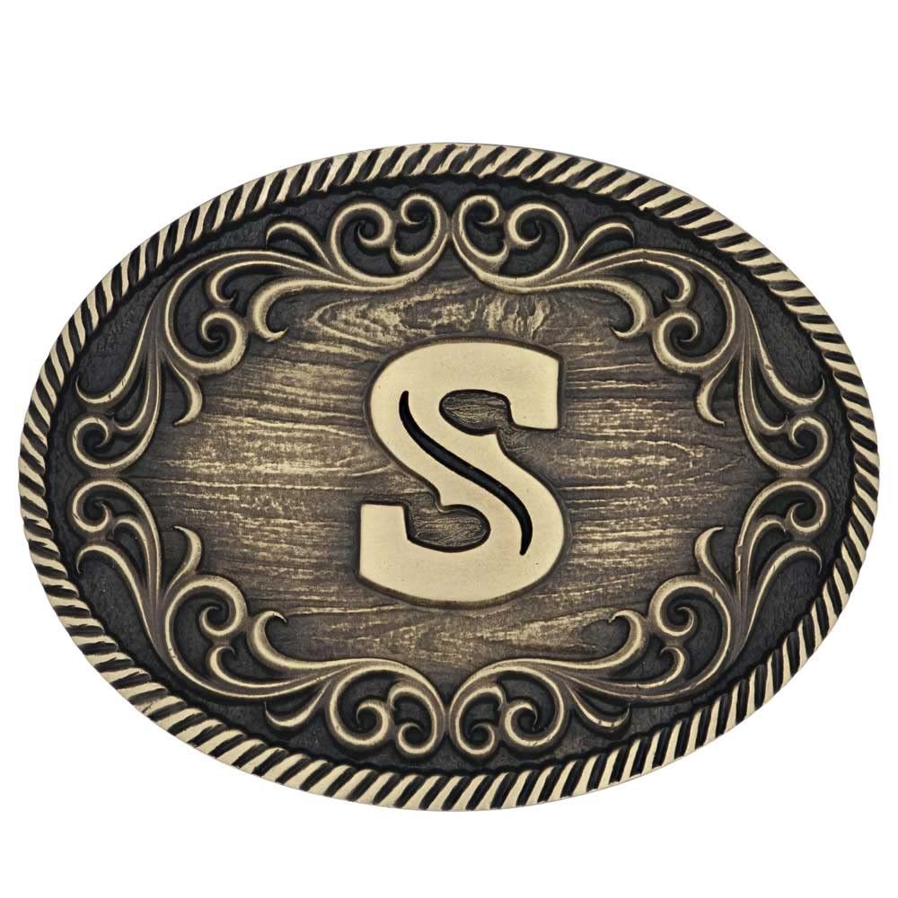 Montana Silversmiths Unisex Filigree Initial G Belt Buckle Bronze One Size