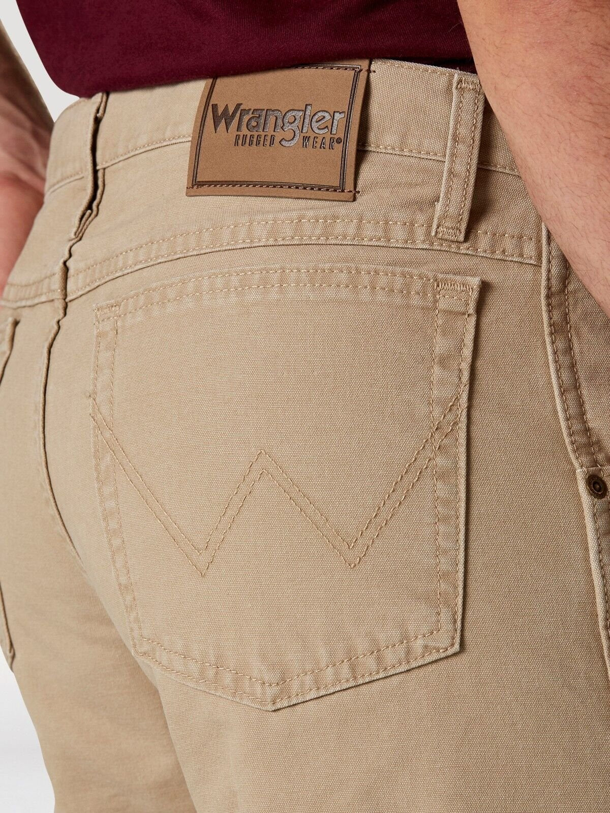 Wrangler Men's Rugged Wear Relaxed Fit Straight Leg Canvas Pant - Golden Khaki