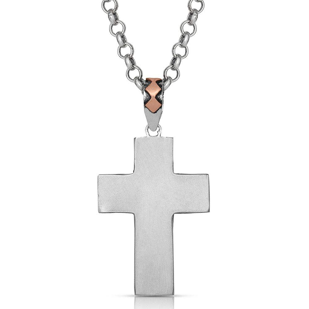 Montana Silversmiths Christian Faith Cross Men's Necklace (Serrated Cross Necklace)