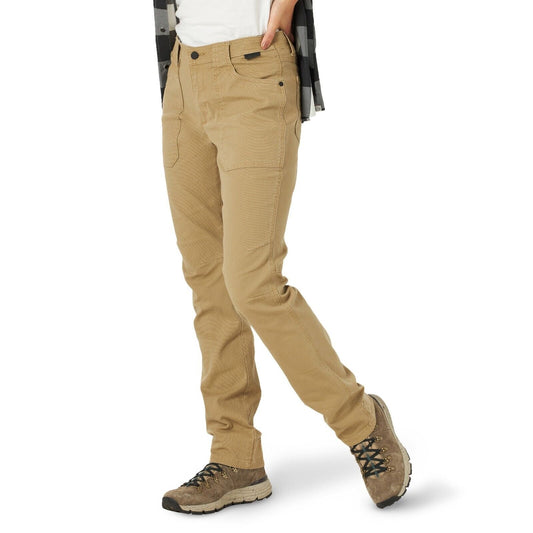 ATG by Wrangler Women's Canvas Slim Fit Pant Comfort Bottoms Tan Elmwood New NWT