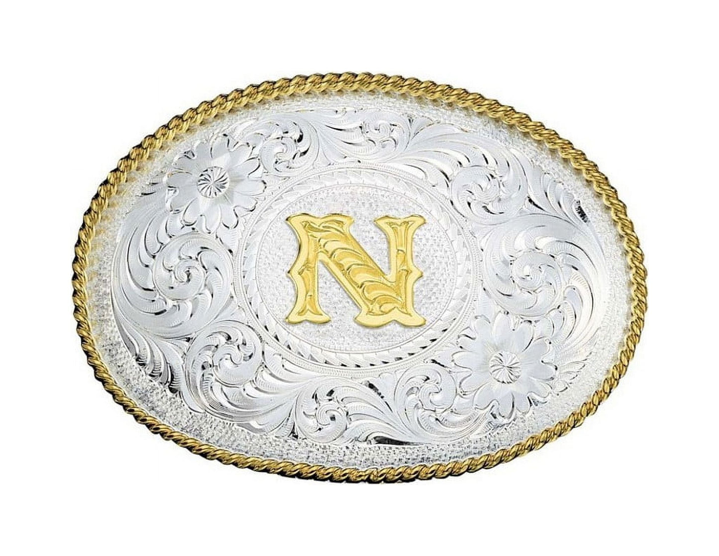 Montana Silversmiths Initial N Silver  Two Toned - Acc Buckle  - 700N