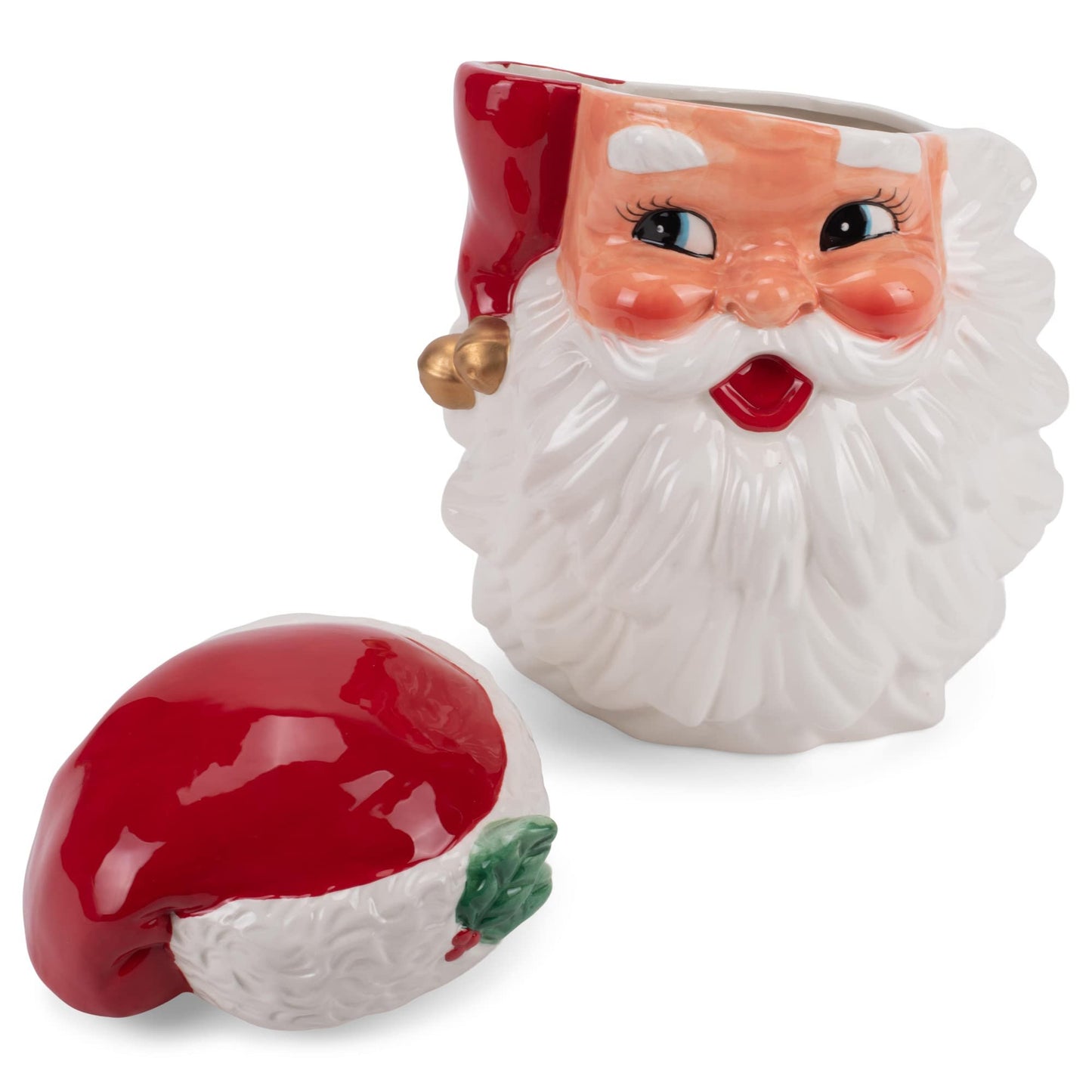 Classic Christmas Retro Santa Ceramic Cookie Jar