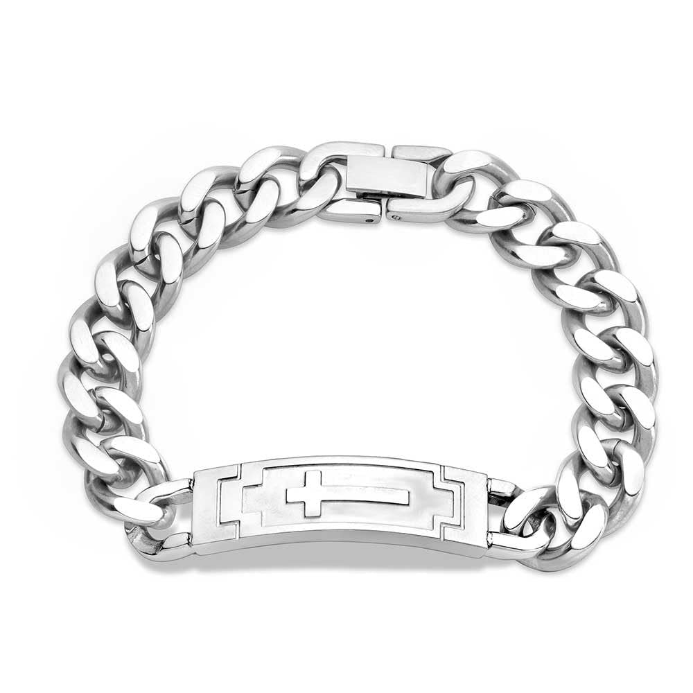 Montana Silversmiths Devoted Faith Cross Cuban Link Men's Bracelet