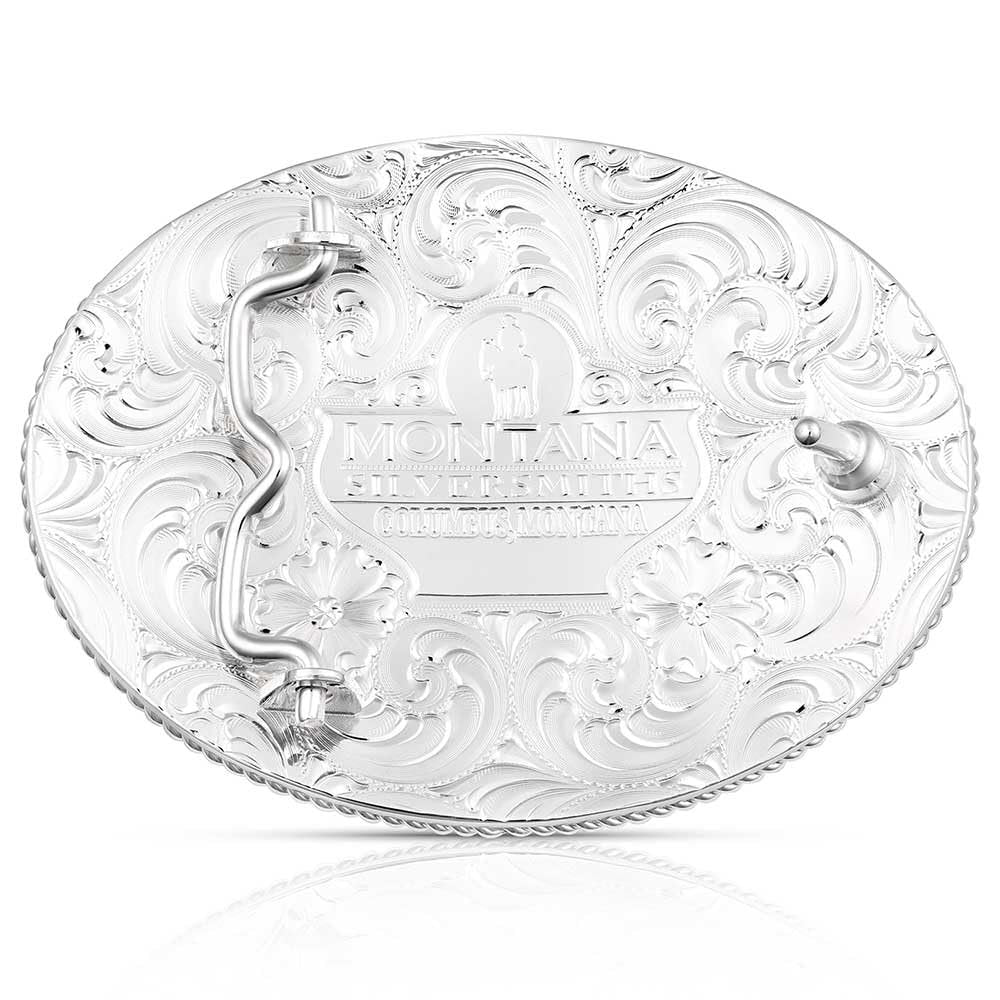 Montana Silversmiths Striking Engraved Christian Cowboy Belt Buckle