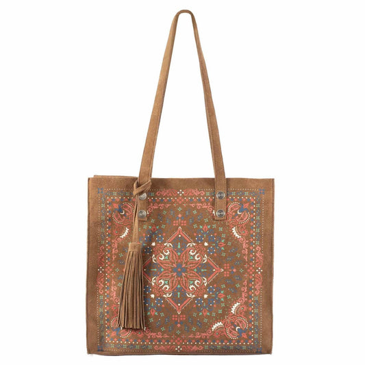 Scully Soft Structure Suede Leather Tote - Brown