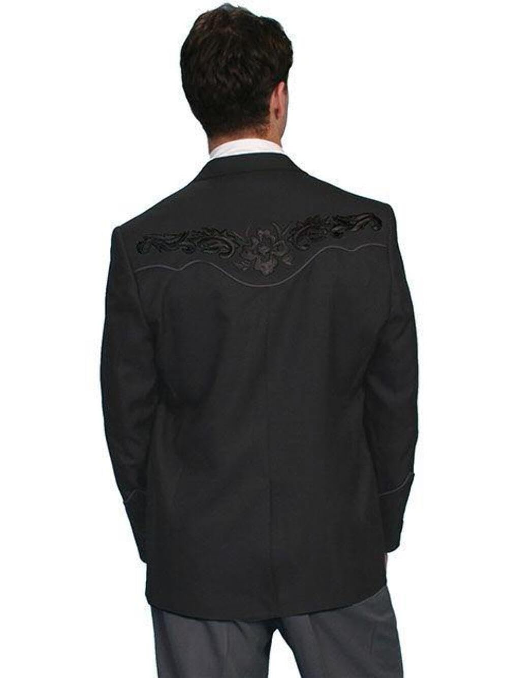 Scully Men's Floral Embroidered Western Jacket - Black
