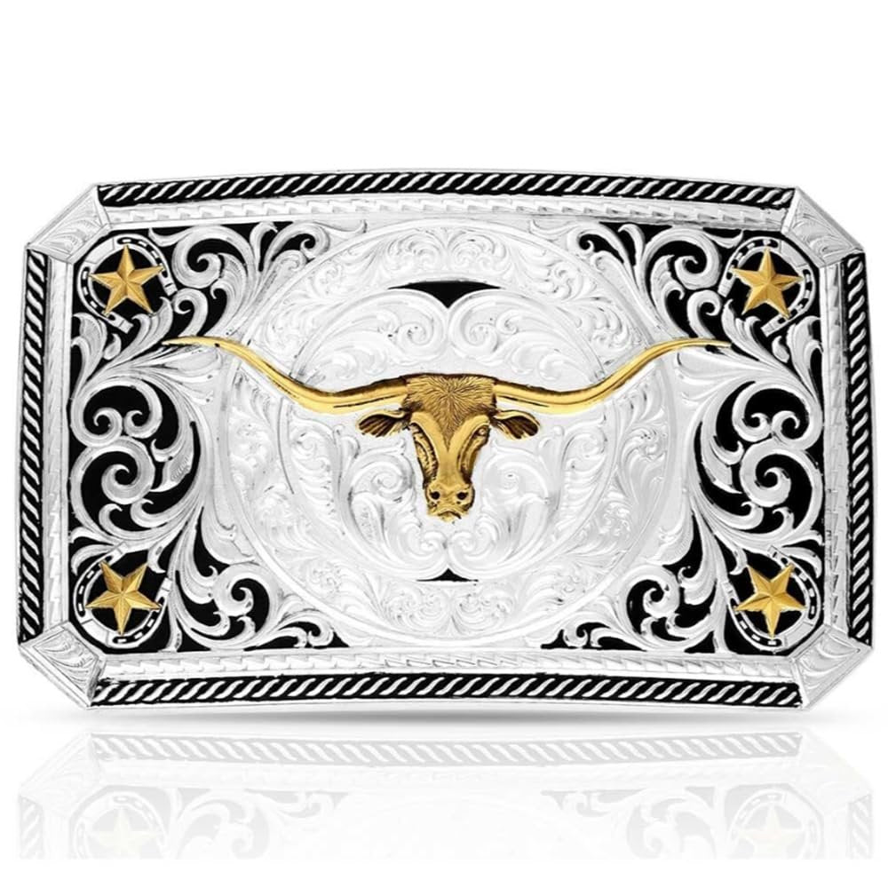 Montana Silversmiths Longhorn Cattle Drive Belt Buckle