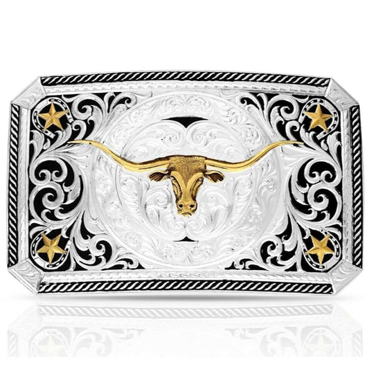Montana Silversmiths Longhorn Cattle Drive Belt Buckle