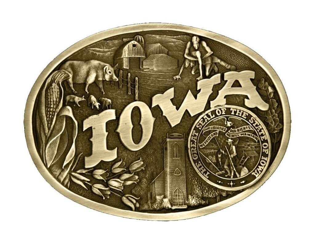 Montana Silversmiths Iowa Heritage Attitude Belt Buckle