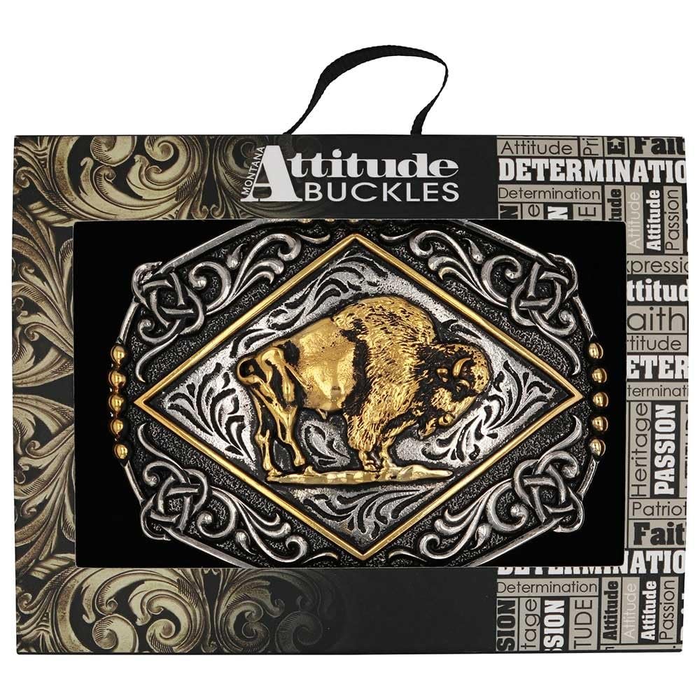 Montana Silversmiths Majestic Valor Buffalo Belt Buckle