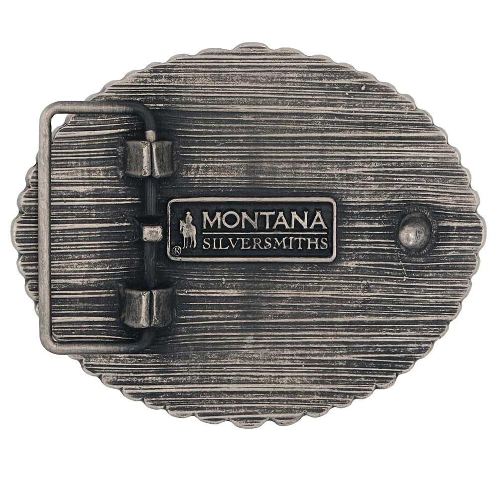 Montana Silversmiths Barbed Wire Longhorn Belt Buckle