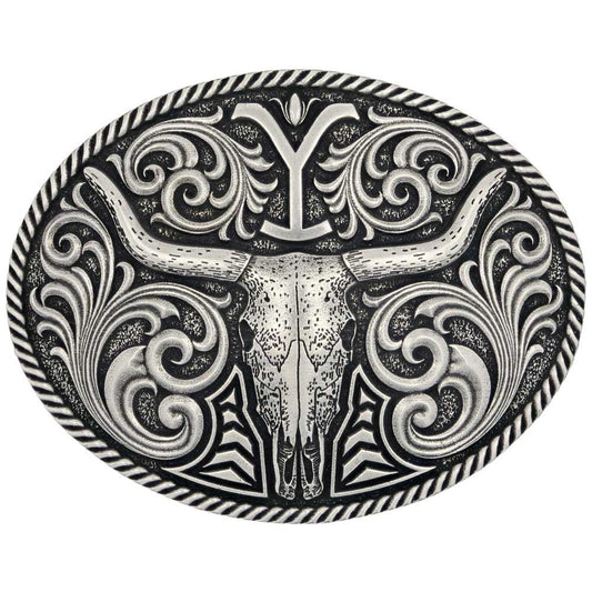 Montana Silversmiths Yellowstone Logo & Skull - Acc Buckle  - A960Yel