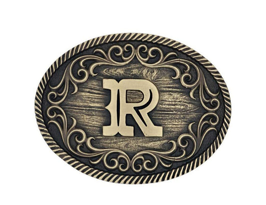 Montana Silversmiths Unisex Filigree Initial R Belt Buckle Bronze One Size