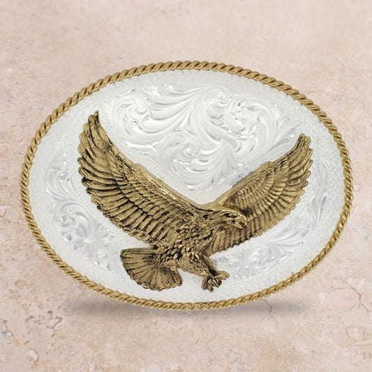 Montana Silversmiths Silver Engraved Large Eagle Belt Buckle