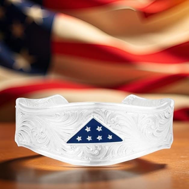 Montana Silversmiths Folds of Honor Remembrance Cuff Bracelet