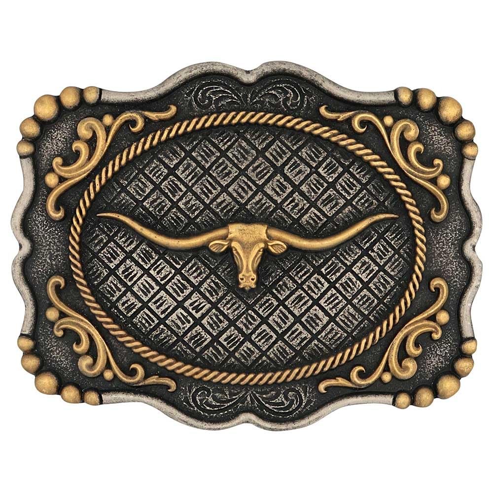Montana Silversmiths Framed Longhorn Belt Buckle