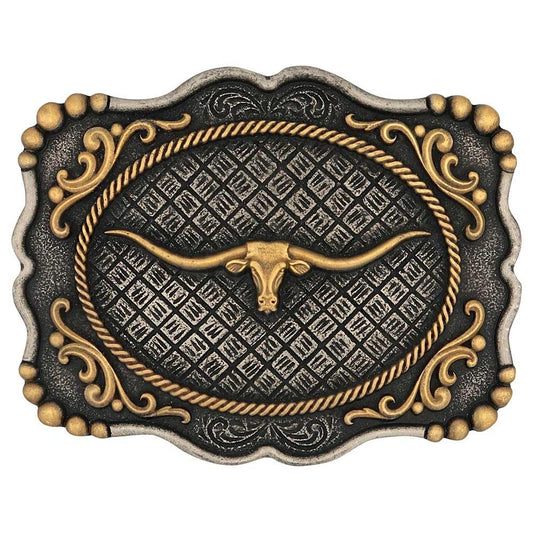Montana Silversmiths Framed Longhorn Belt Buckle