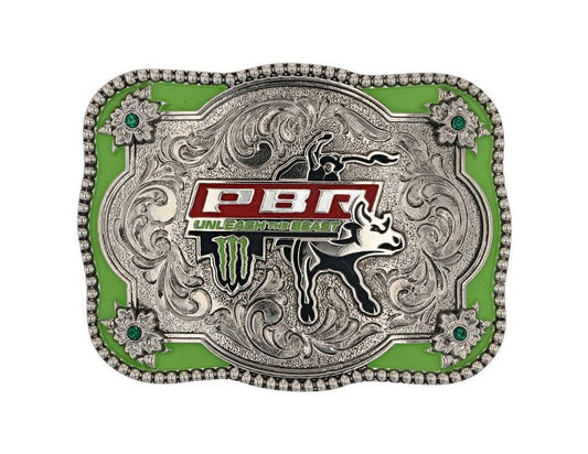 Montana Silversmiths Belt Buckle Unleash The Beast PBR Silver PBR982