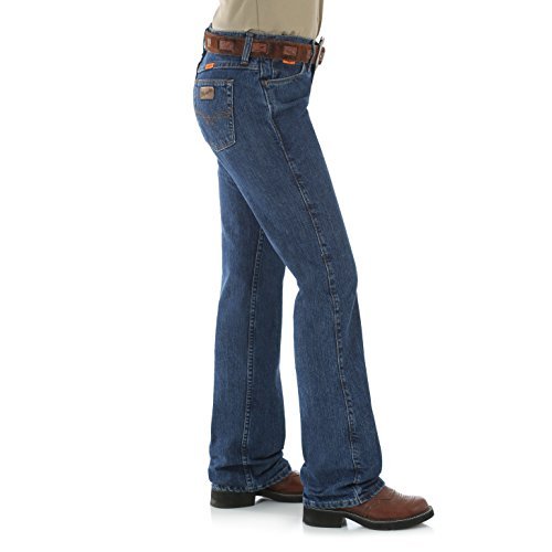 Wrangler Riggs Workwear womens Fr Western Mid Rise Boot Cut jeans, Blue Stone, 7W x 34L US