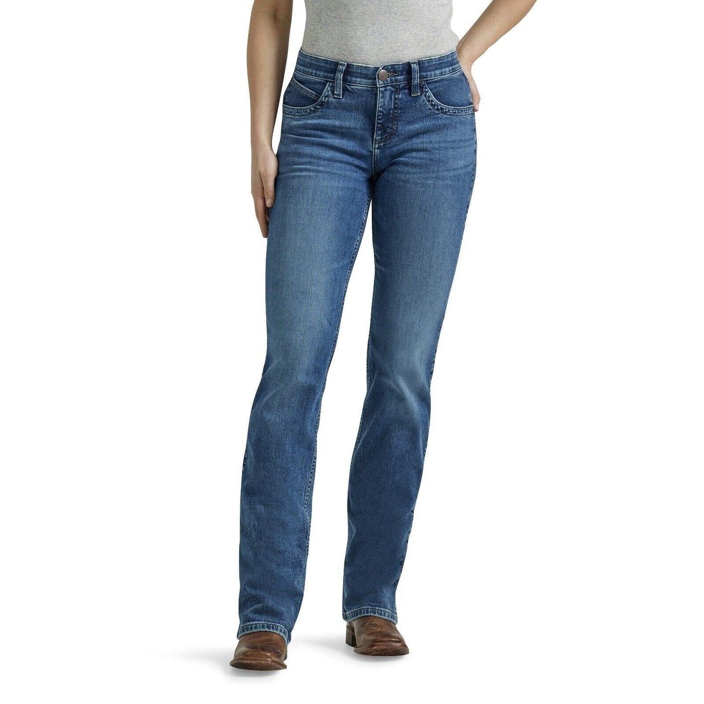 Wrangler Women's Q-Baby Mid Rise Boot Cut Ultimate Riding Jeans