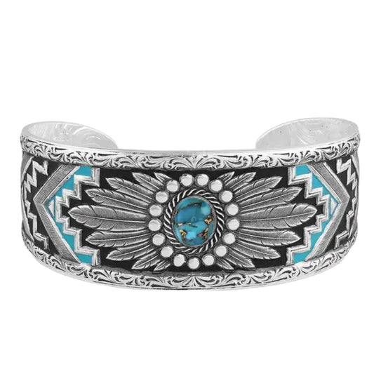 Montana Silversmiths Ladies Blue Spring Turquoise Cuff Bracelet BC5230