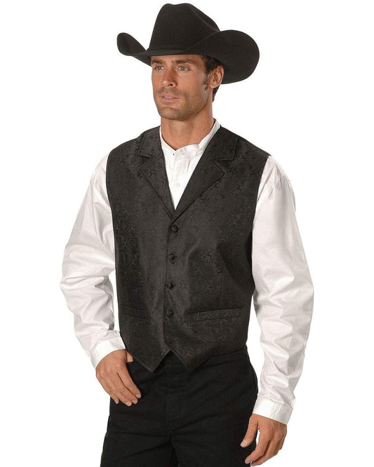 Scully Rangewear Men's Paisley Button Vest - Black