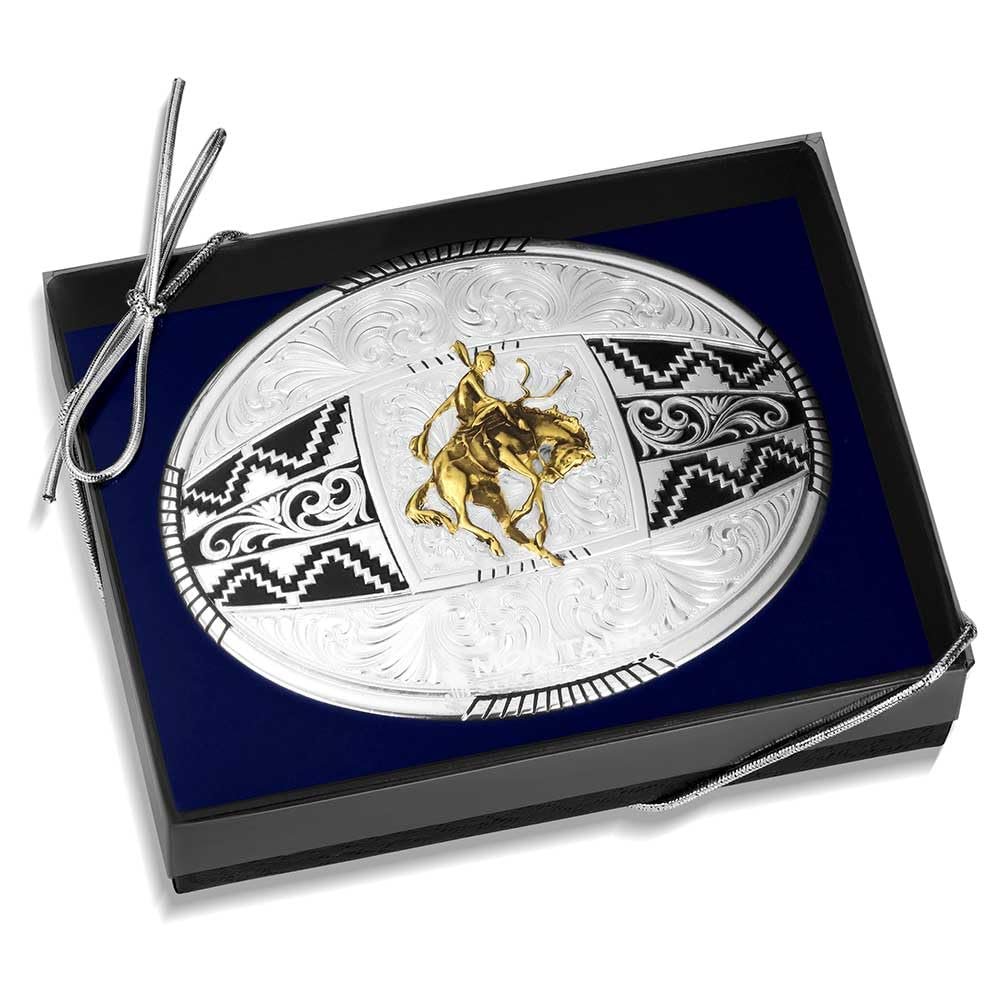 Montana Silversmiths Aztec Ranch Bucking Horse Belt Buckle