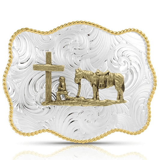 Montana Silversmiths Scallop Swirl Christian Cowboy - Acc Buckle  - 50510-731L
