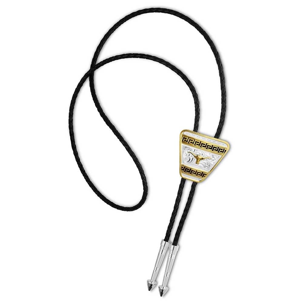 Montana Silversmiths Honor and Grit Bolo Tie With Longhorn