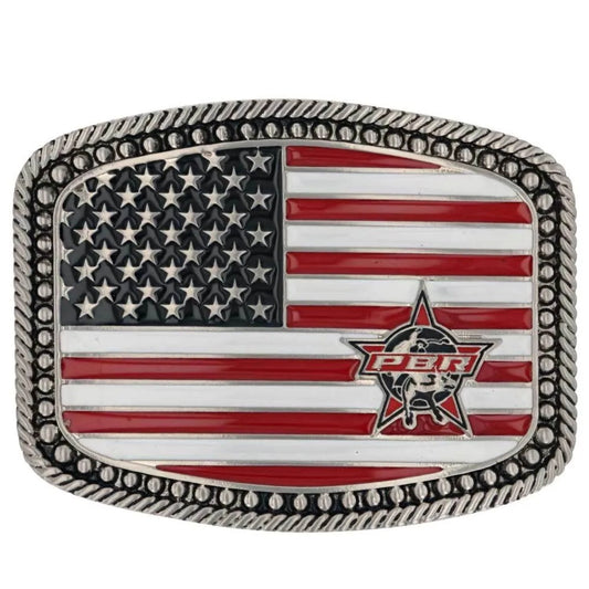 Montana Silversmiths Western Belt Buckle PBR American Pride PBR940