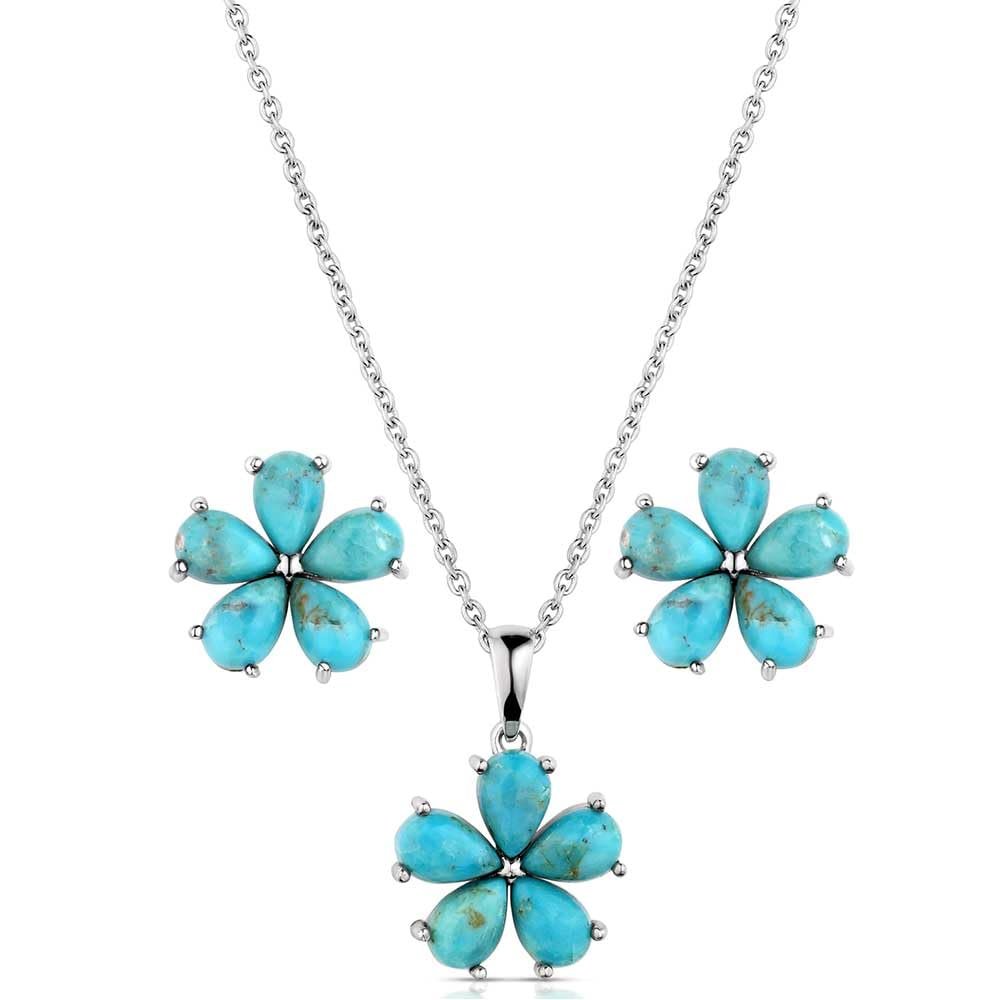 Montana Silversmiths Floral Sky Turquoise Jewelry Set