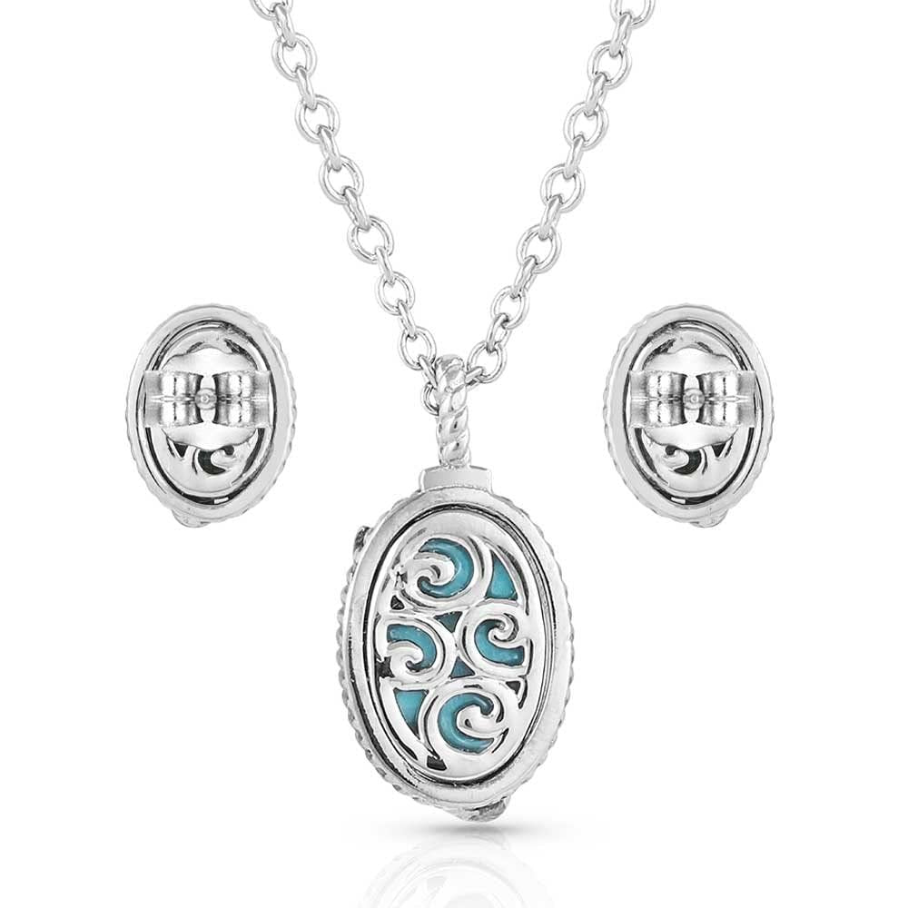 Montana Silversmiths World's Feather Turquoise Jewelry Set
