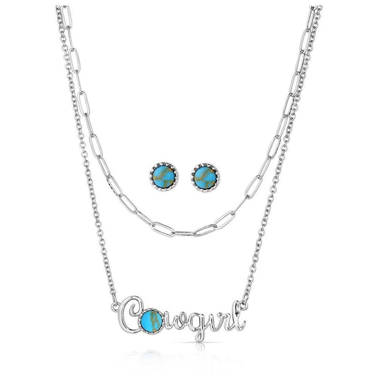 Starlight Starbrite Montana Silversmiths Western Lifestyle Turquoise Jewelry Set