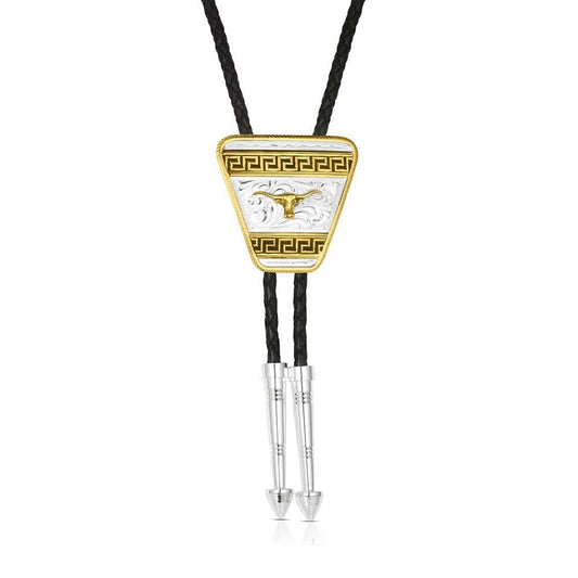 Montana Silversmiths Honor and Grit Bolo Tie With Longhorn