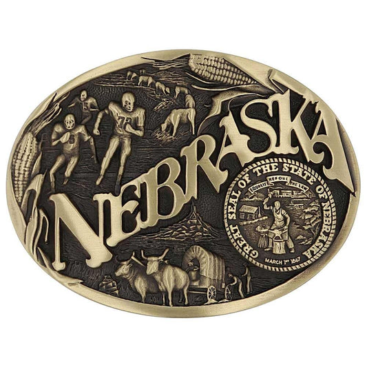 Montana Silversmiths Nebraska Heritage Attitude Belt Buckle