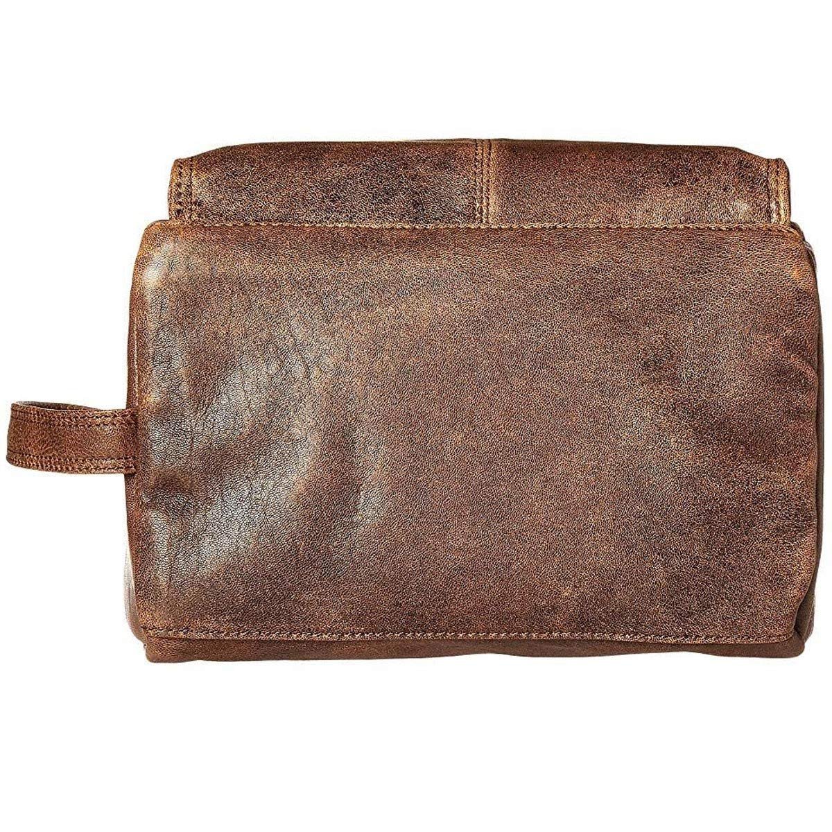 Scully Men's Leather Shaving Kit, Walnut