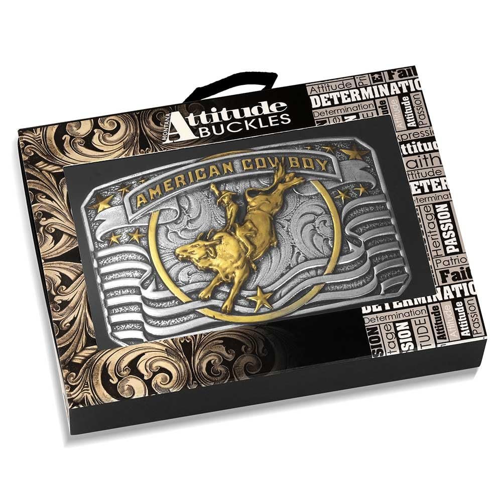 Montana Silversmiths American Cowboy Bull Rider Belt Buckle