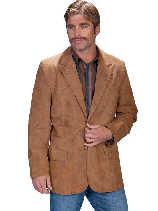Scully Men's Western Leather Suede Sport Coat Blazer - Maple
