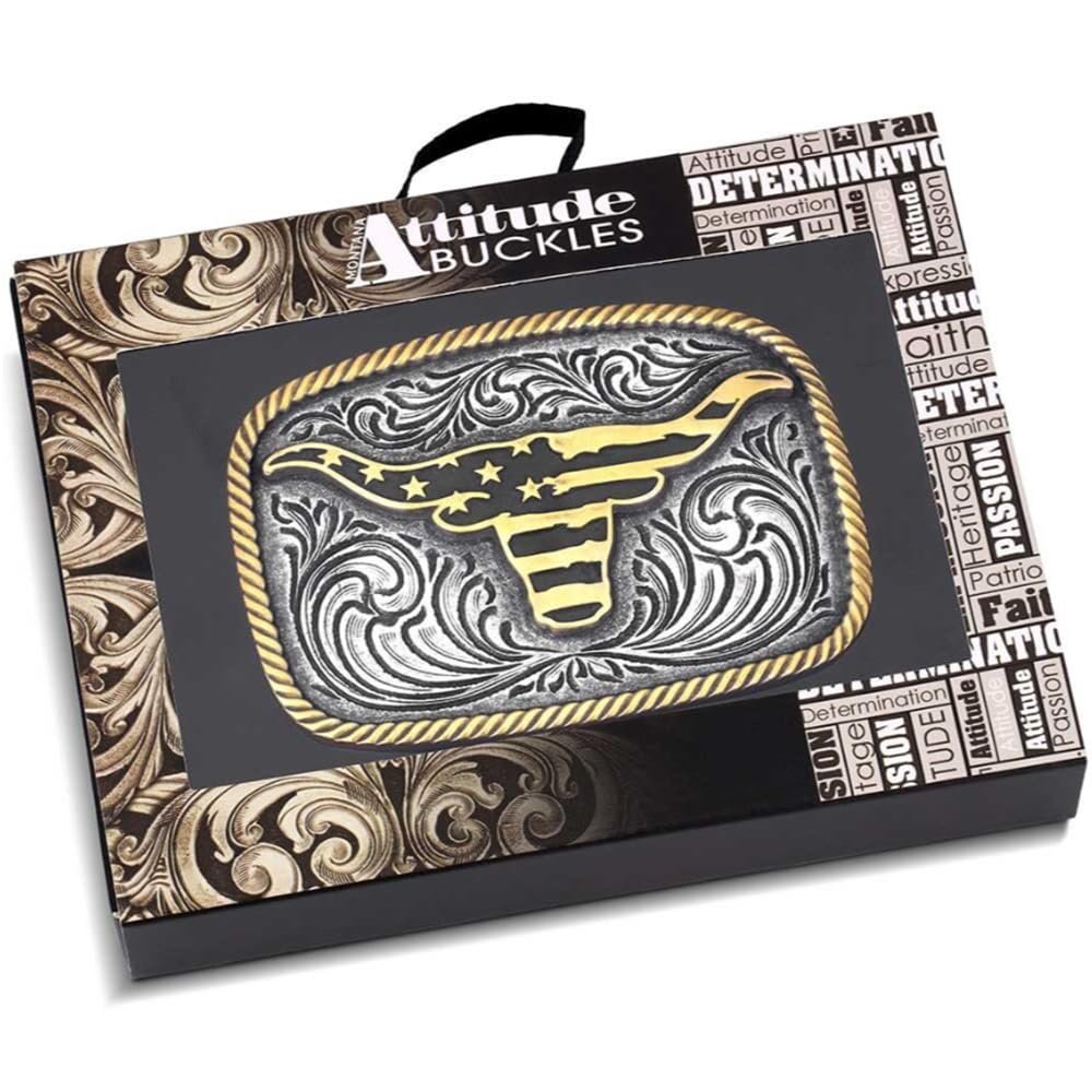 Montana Silversmiths Western Patriotic Belt Buckle