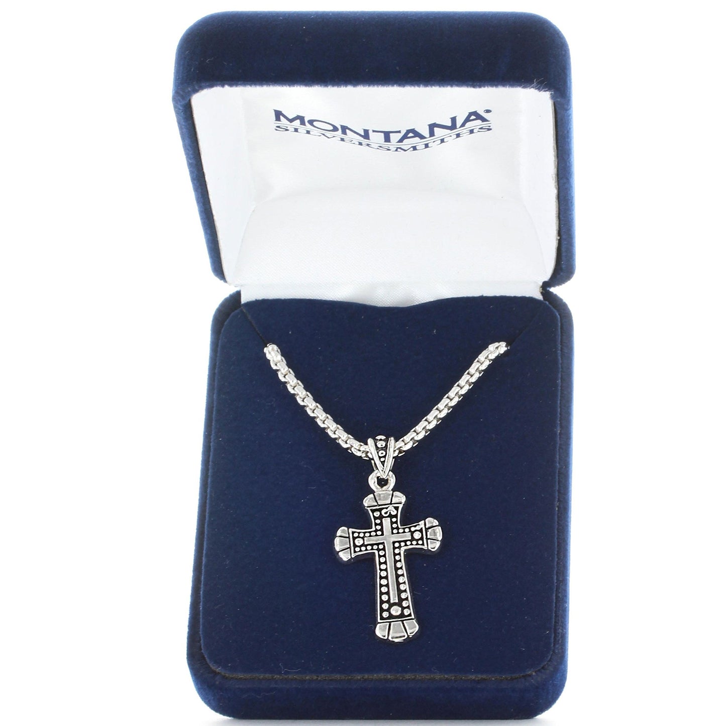 Montana Silversmiths Christian Faith Cross Men's Necklace (Flourished King Cross Necklace)