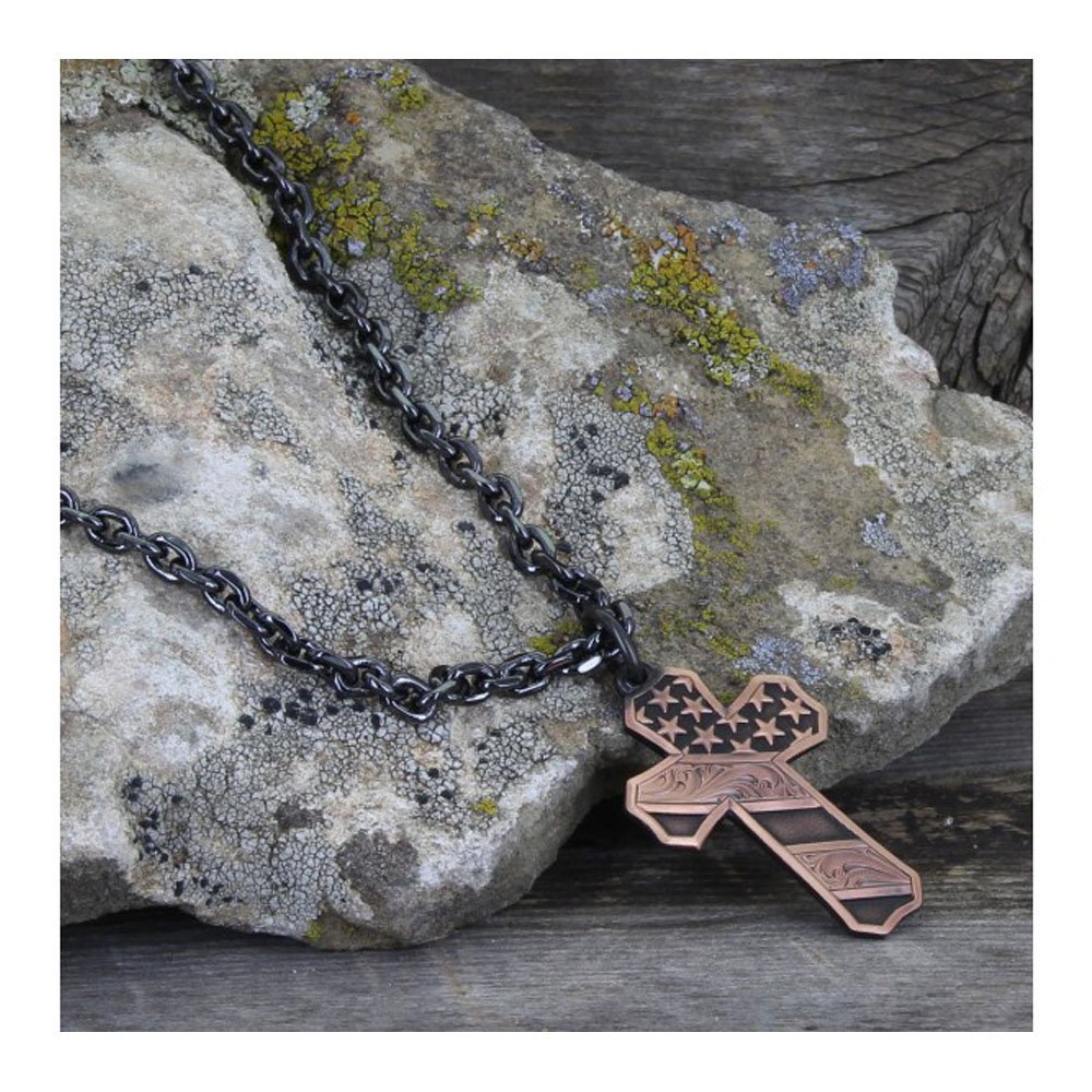 Montana Silversmiths Faded Glory Cross Necklace - NC3771BLB