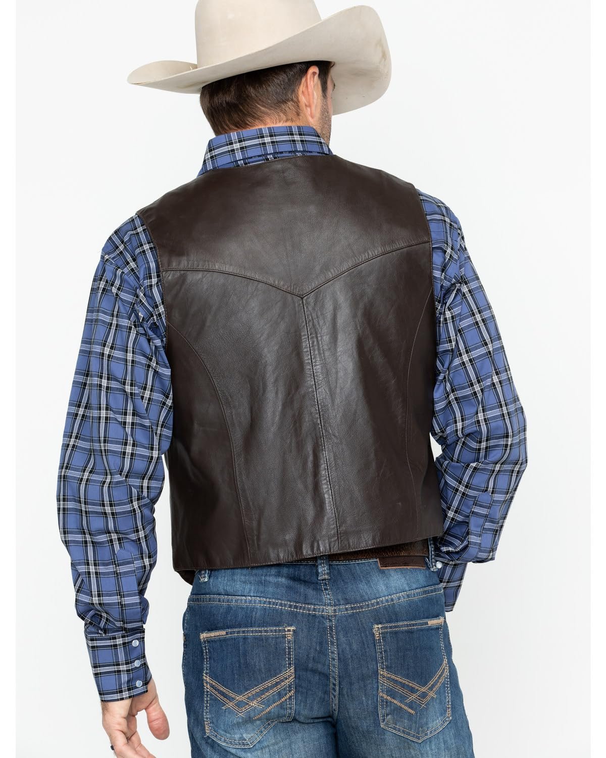 Scully Men's Soft Touch Lambskin Leather Snap Front Vest - Brown
