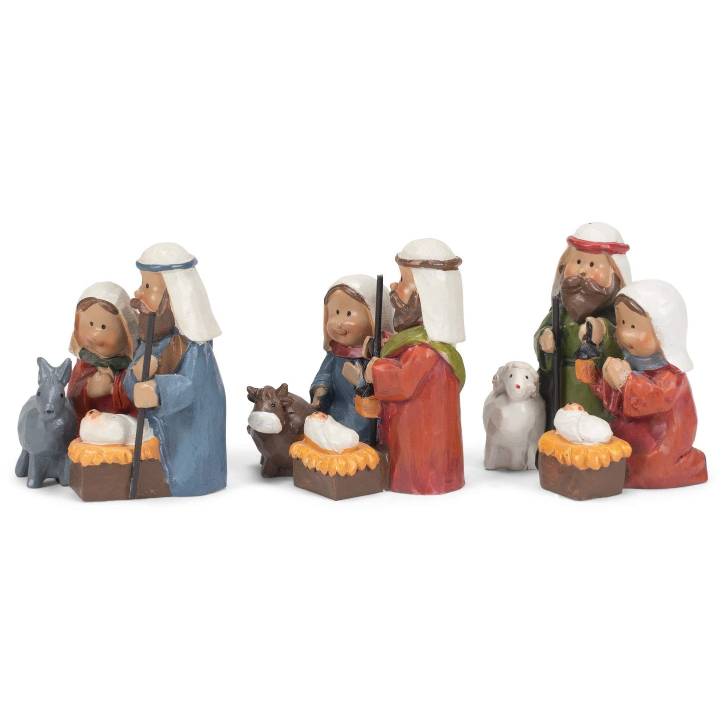 Holiday Nativity Set of 3 Figurines