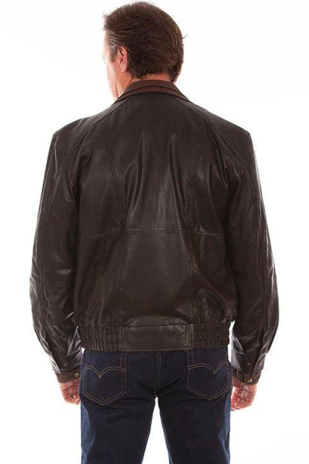 Scully Men's Leather Double Collar Featherlite Jacket - Black