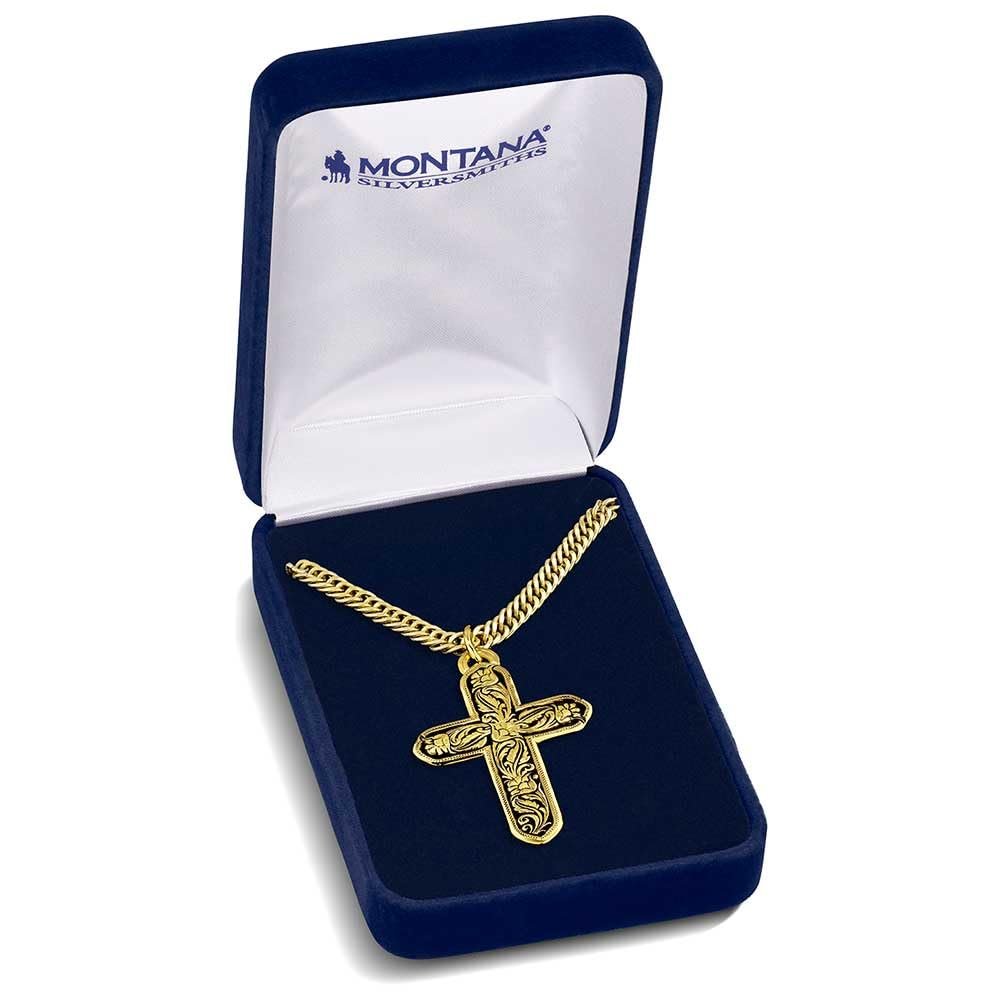 Montana Silversmiths Sheridan Cross Men's Cross Necklace